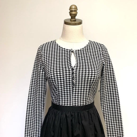 SOLD NWT Modcloth Twice as Timeless Black White Houndstooth Fit & Flare Dress - Picture 5 of 12